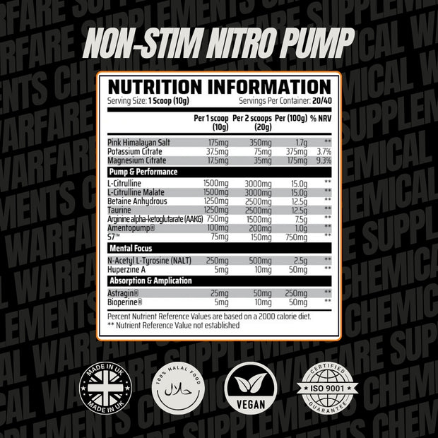 Nitro Pump™ - Non-Stim Nootropic Pump (40 Servings)