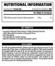 Micronised Creatine Monohydrate 250g & 500g.