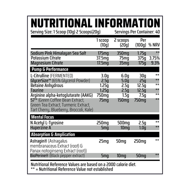 Nitro Pump™ Non Stim - Nootropic - Pump 40 Servings